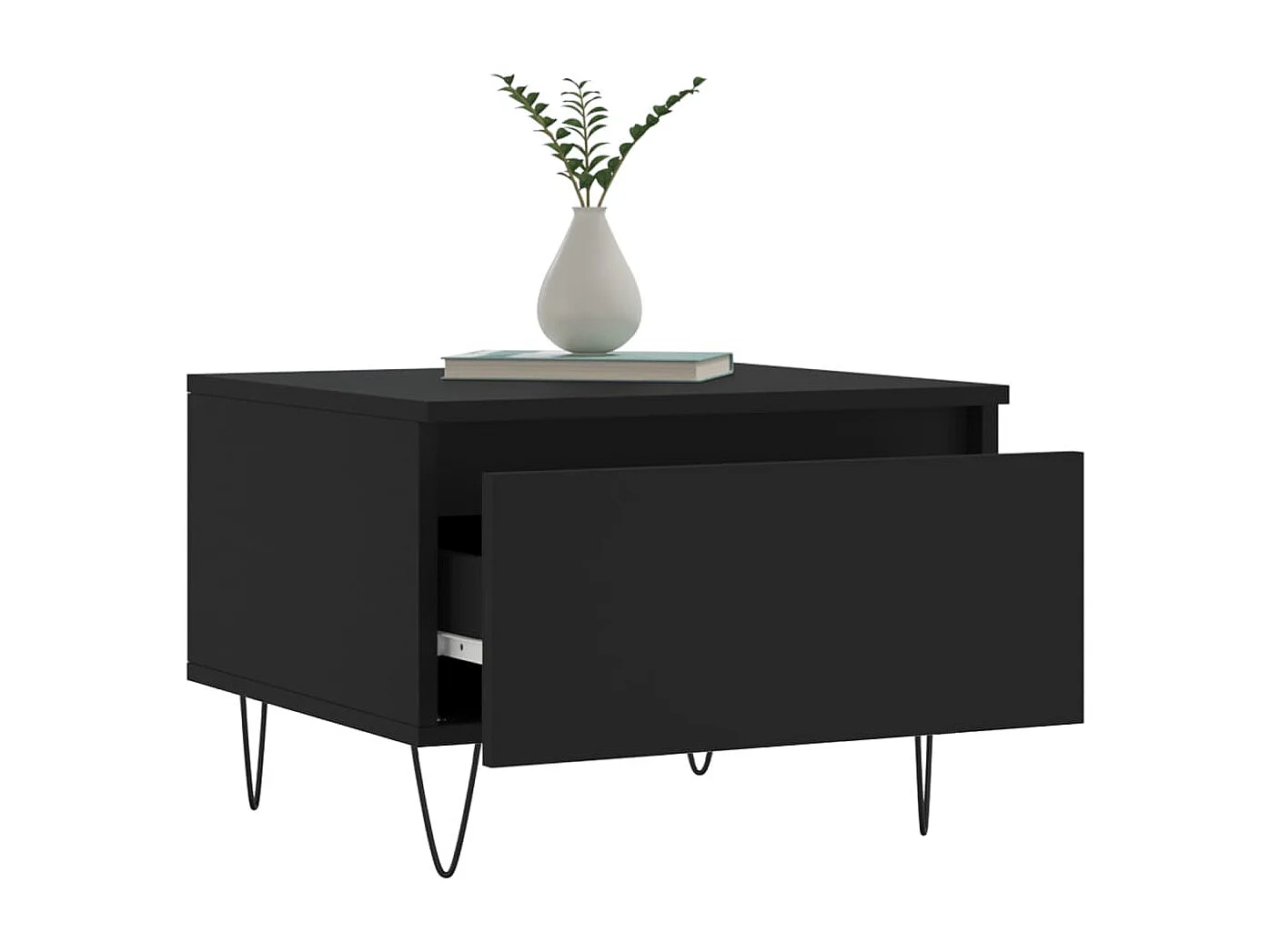 Tables basses 2 pcs noir 50x46x35 cm bois d'ingénierie