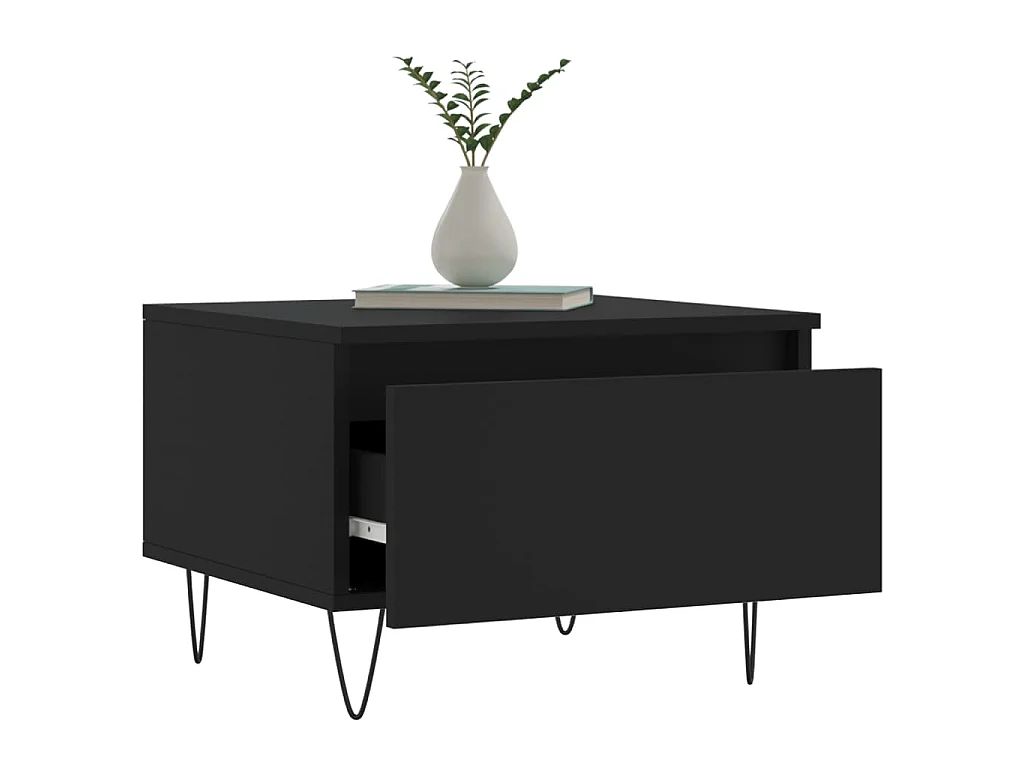 Tables basses 2 pcs noir 50x46x35 cm bois d'ingénierie