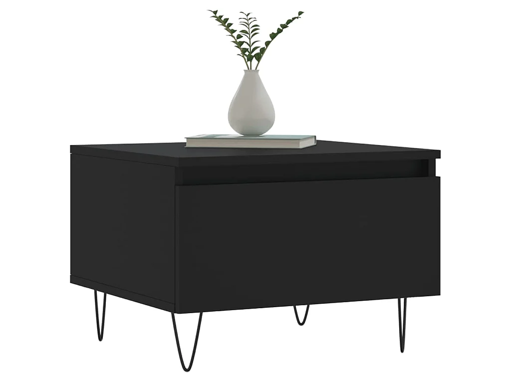 Tavolini da Salotto 2pz Neri 50x46x35 cm in Legno Multistrato