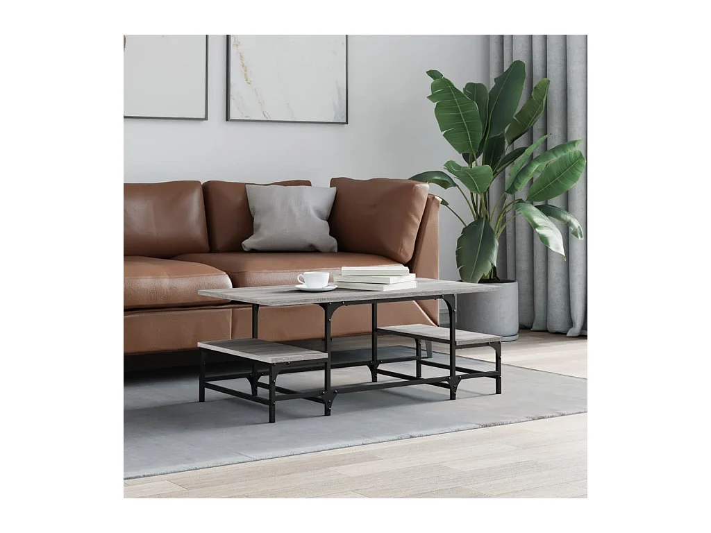 Table basse sonoma gris 100x50,5x40 cm bois d'ingénierie