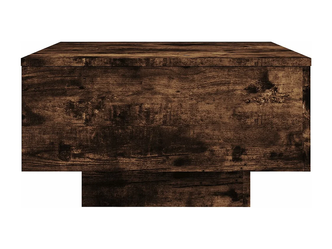 Table basse avec lumières LED chêne fumé 55x55x31 cm