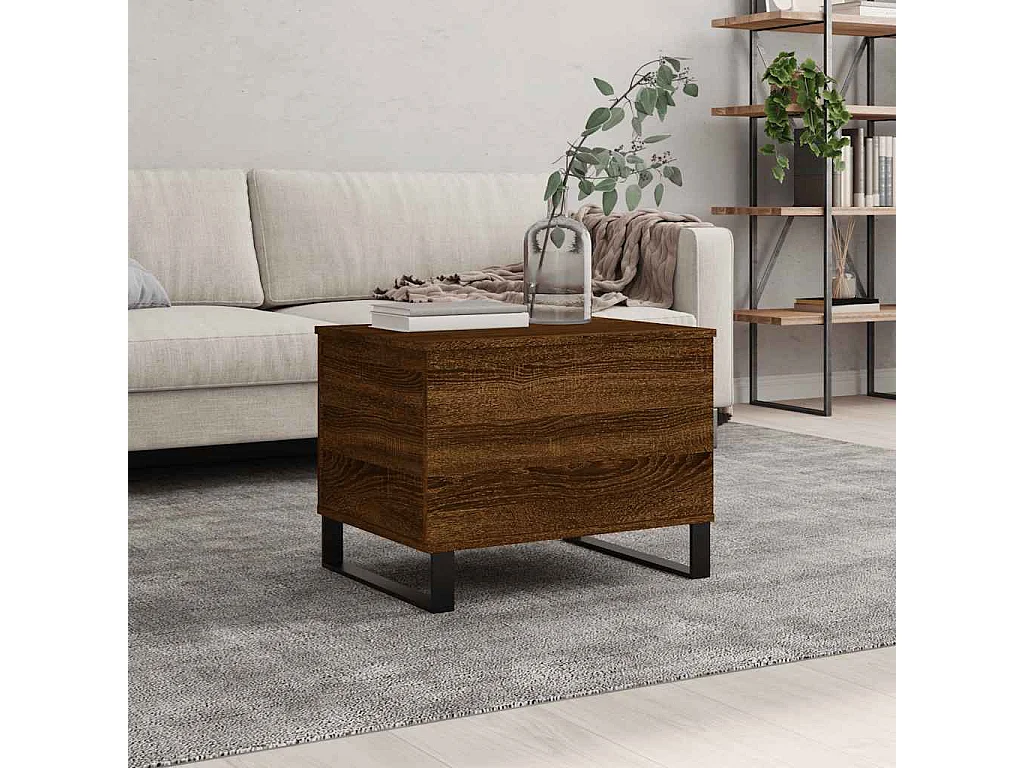 Salontafel 60x44,5x45 cm bewerkt hout bruin eikenkleur