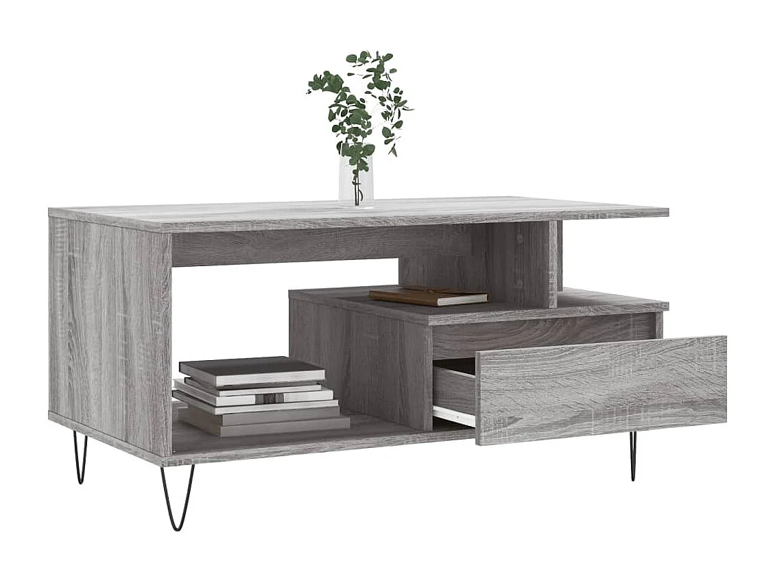Table basse Sonoma gris 90x49x45 cm Bois d'ingénierie
