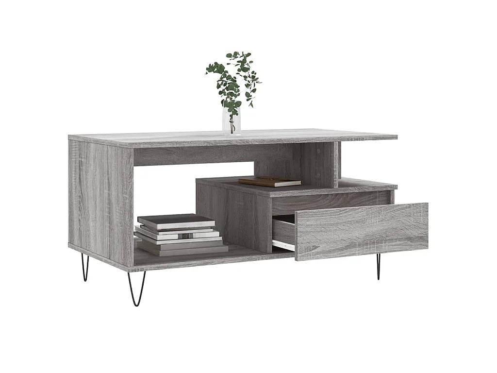 Couchtisch Grau Sonoma 90x49x45 cm Holzwerkstoff