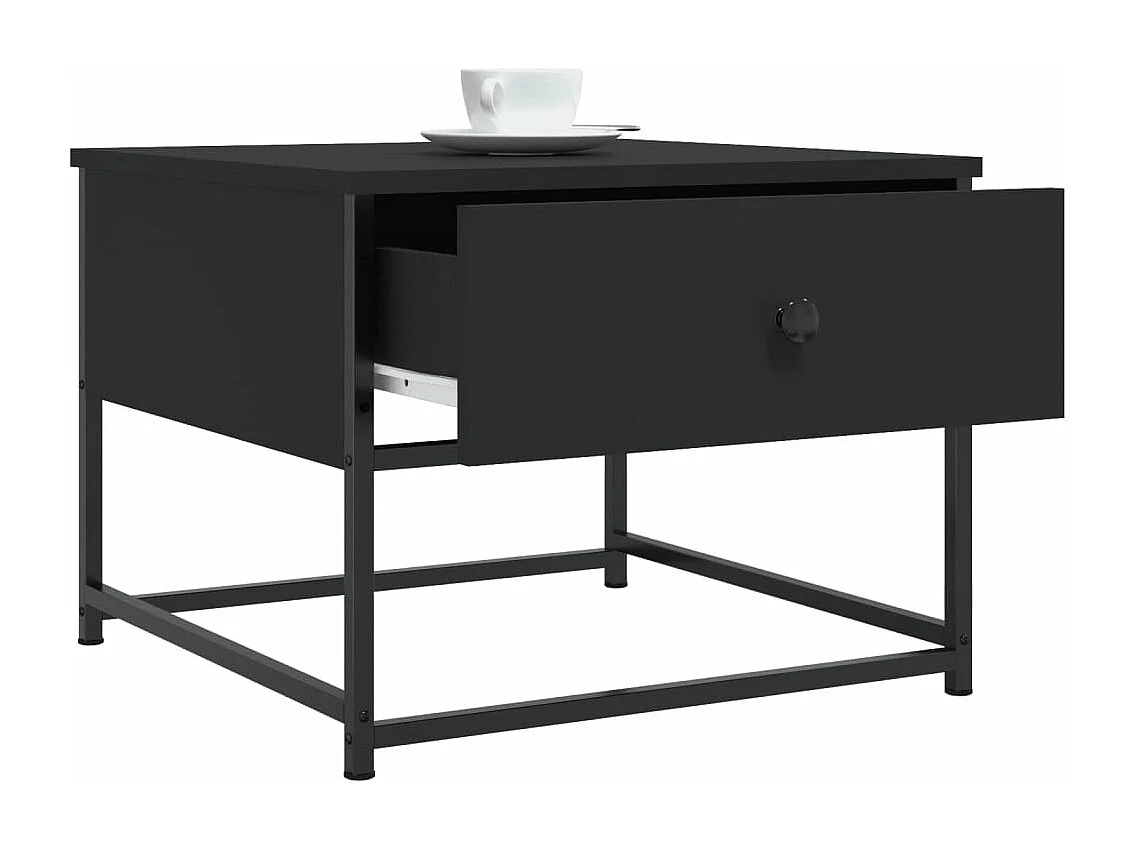 Tavolino da Salotto Nero 51x51x40 cm in Legno Multistrato