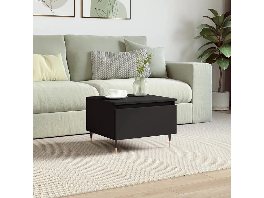Couchtisch Schwarz 50x46x35 cm Holzwerkstoff