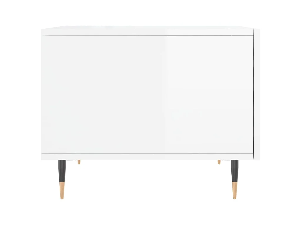 Tavolini Salotto 2pz Bianco Lucido 50x50x40cm Legno Multistrato