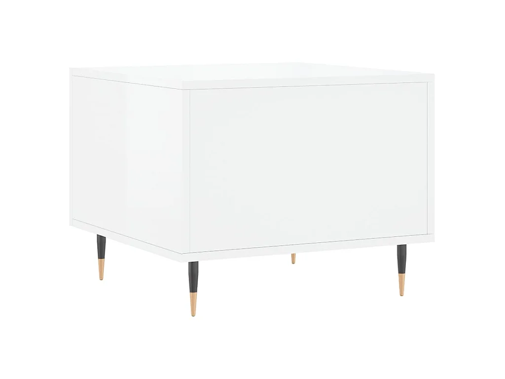 Tavolini Salotto 2pz Bianco Lucido 50x50x40cm Legno Multistrato