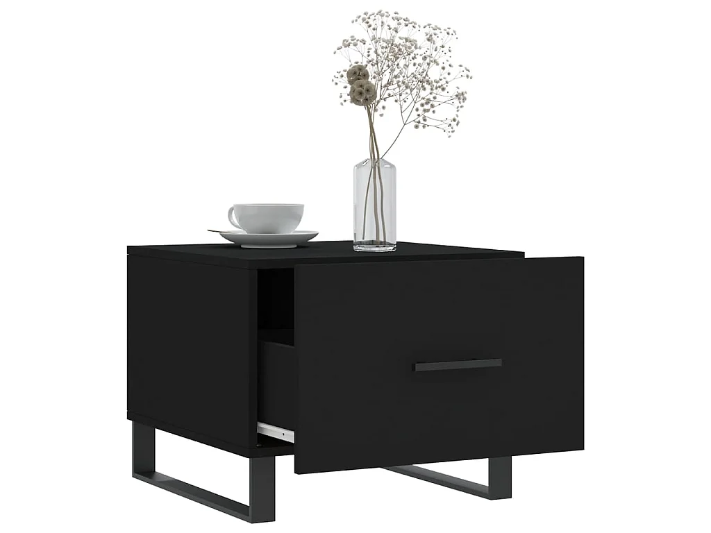 Tavolini da Salotto 2 pz Neri 50x50x40 cm in Legno Multistrato