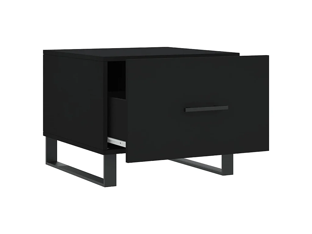Salontafels 2 st 50x50x40 cm bewerkt hout zwart