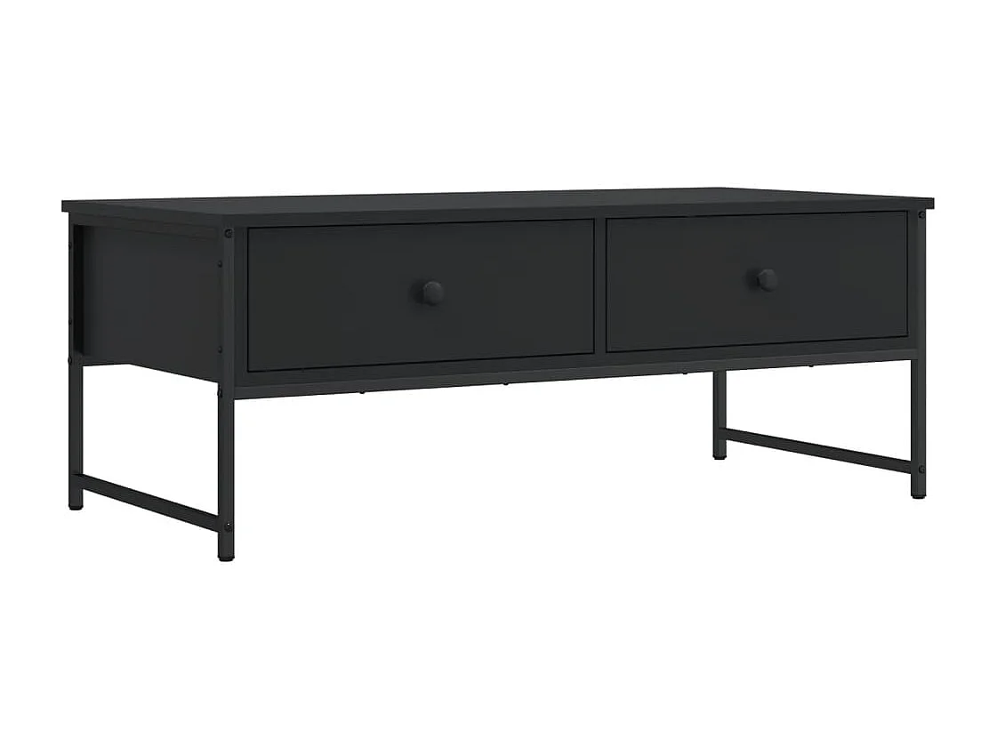 Tavolino da Salotto Nero 101x49x39,5 cm in Legno Multistrato