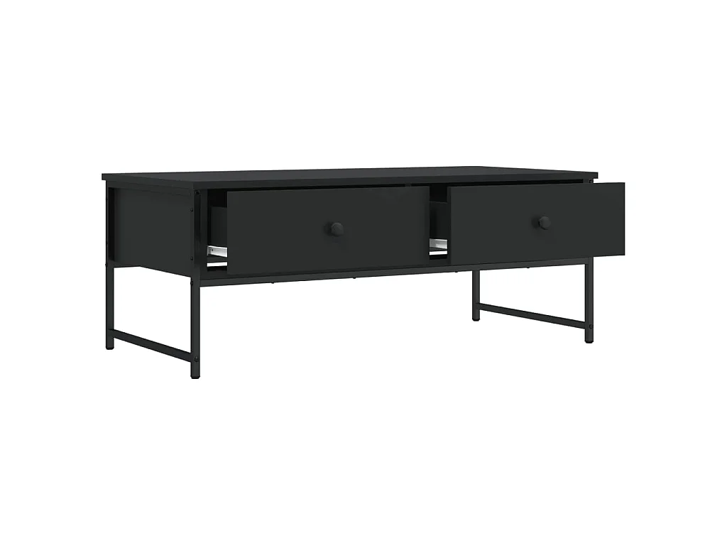 Tavolino da Salotto Nero 101x49x39,5 cm in Legno Multistrato