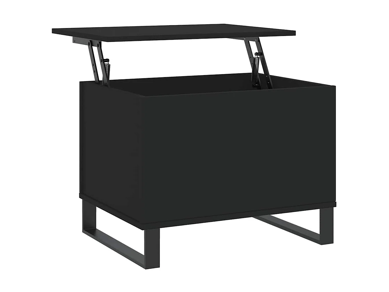 Tavolino da Salotto Nero 60x44,5x45 cm in Legno Multistrato