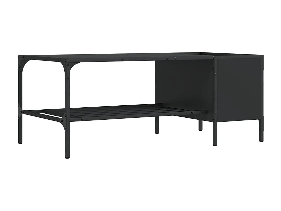 Table basse avec support noir 100x51x40 cm bois d'ingénierie