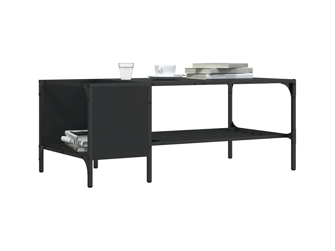 Table basse avec support noir 100x51x40 cm bois d'ingénierie