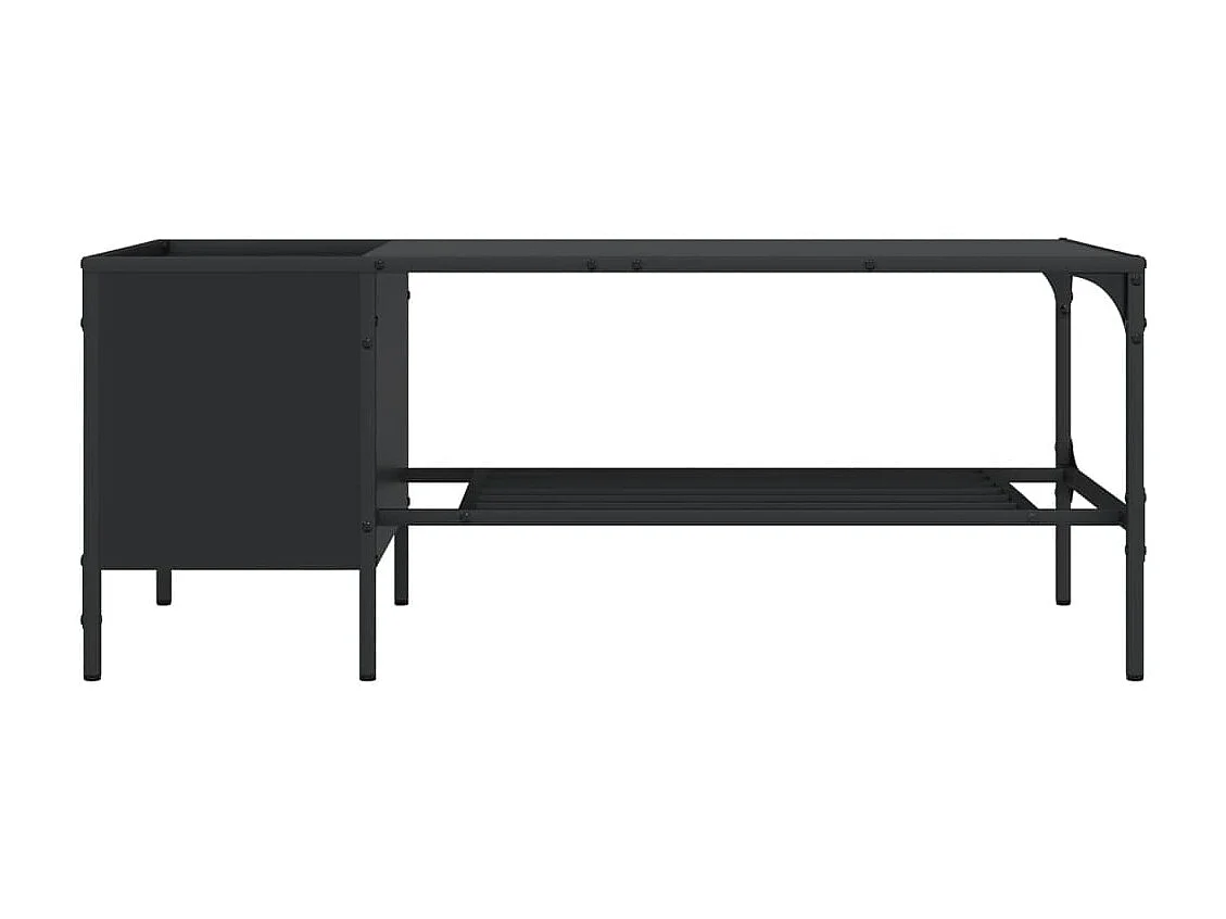 Mesa de centro con estante madera ingeniería negro 100x51x40 cm
