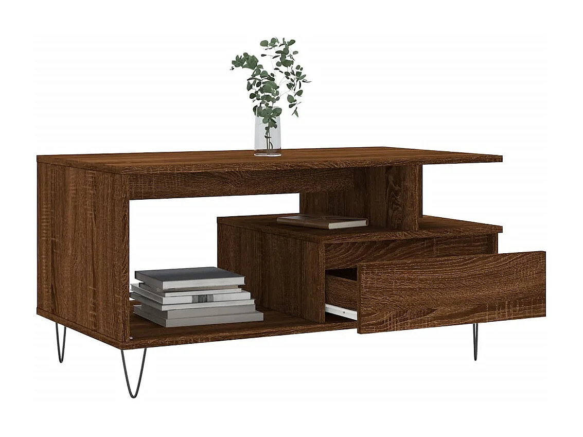 Table basse Chêne marron 90x49x45 cm Bois d'ingénierie