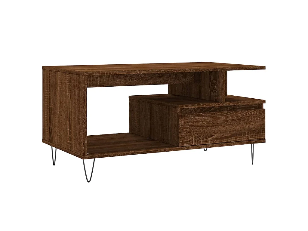 Table basse Chêne marron 90x49x45 cm Bois d'ingénierie