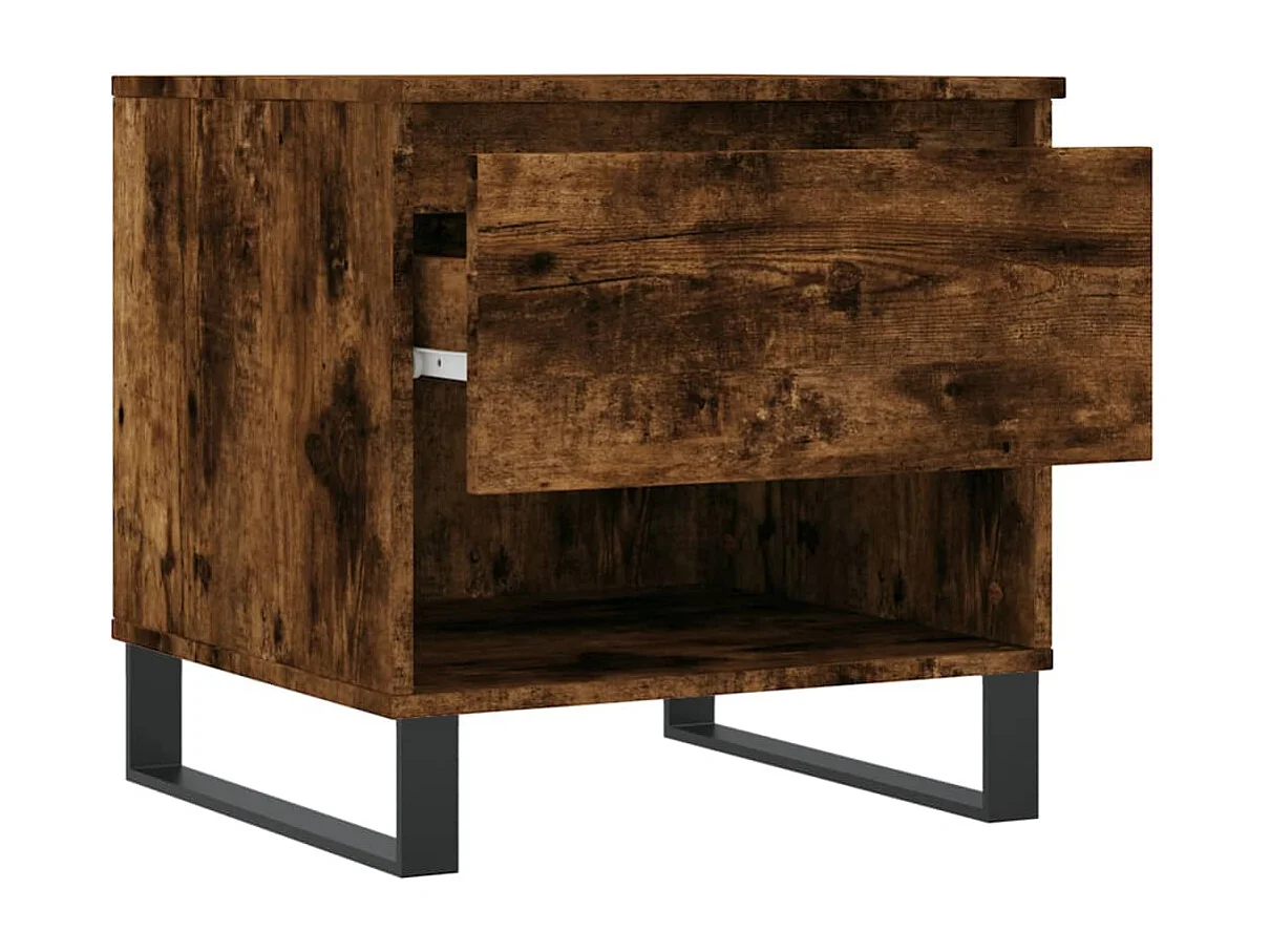 Tavolino da Salotto Rovere Fumo 50x46x50cm in Legno Multistrato