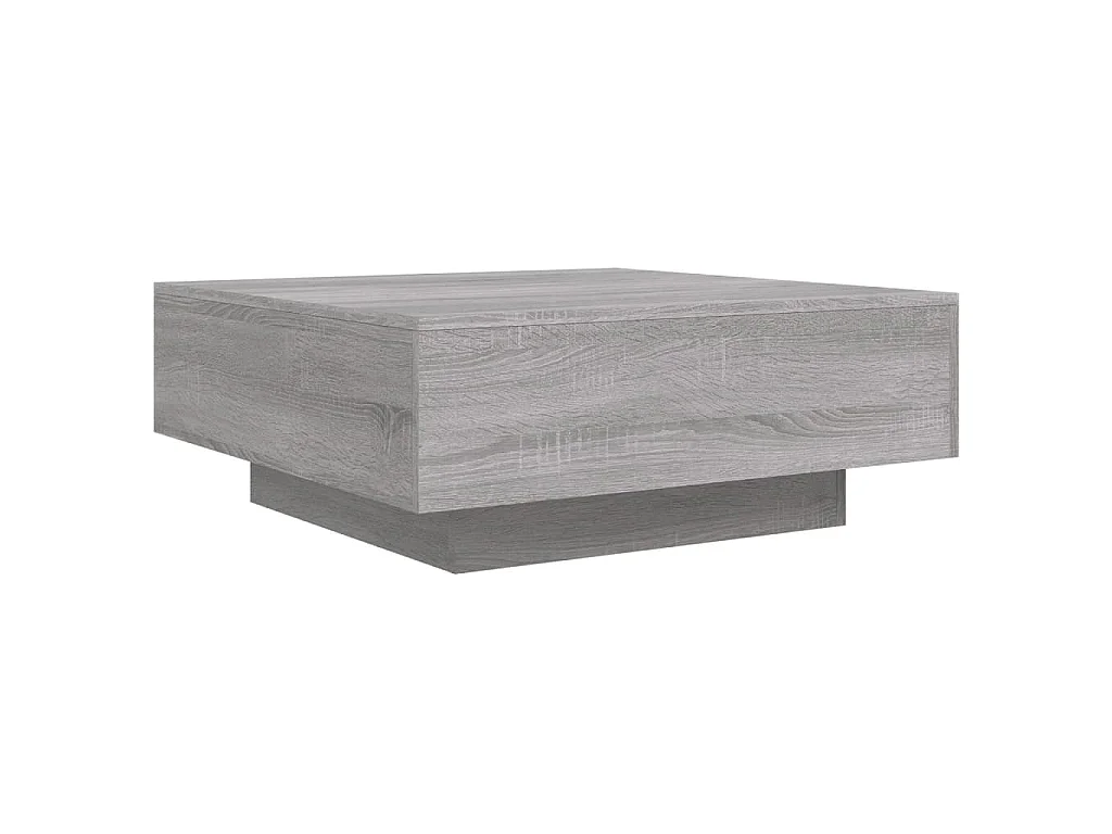 Table basse avec lumières LED sonoma gris 80x80x31 cm