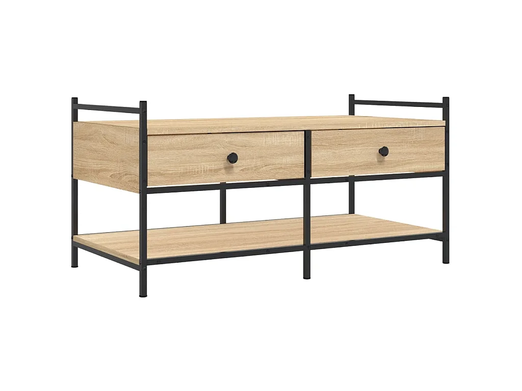 Tavolino da Salotto Rovere Sonoma 99x50x50cm Legno Multistrato
