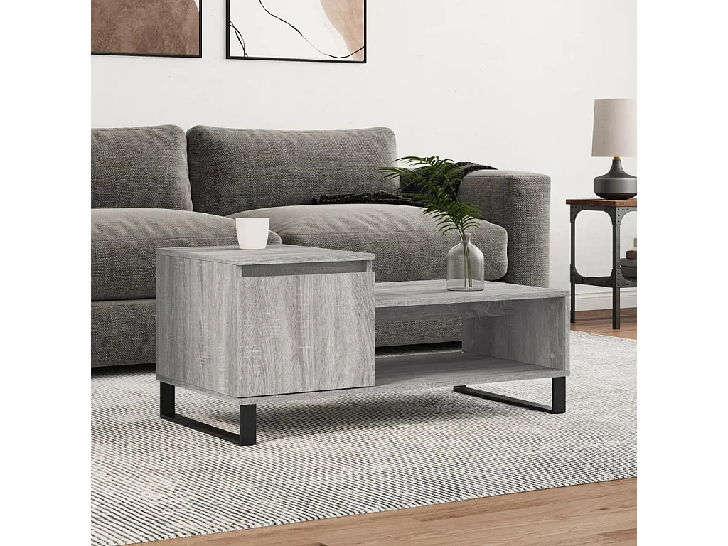 Table basse Sonoma gris 100x50x45 cm Bois d'ingénierie