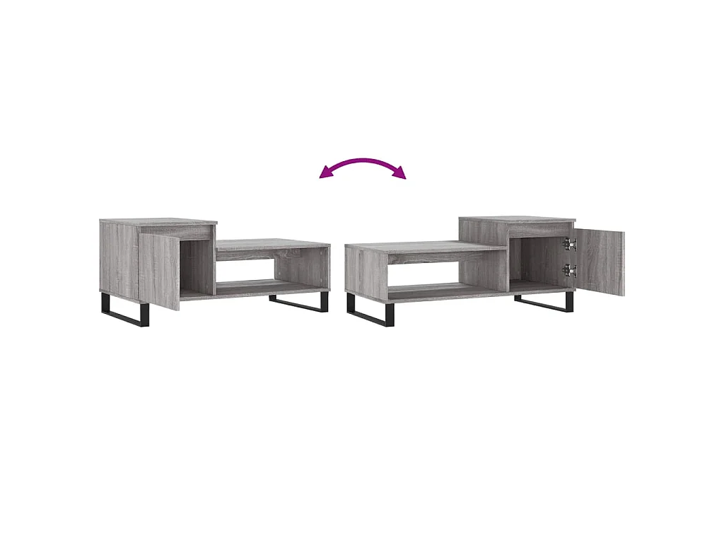 Table basse Sonoma gris 100x50x45 cm Bois d'ingénierie