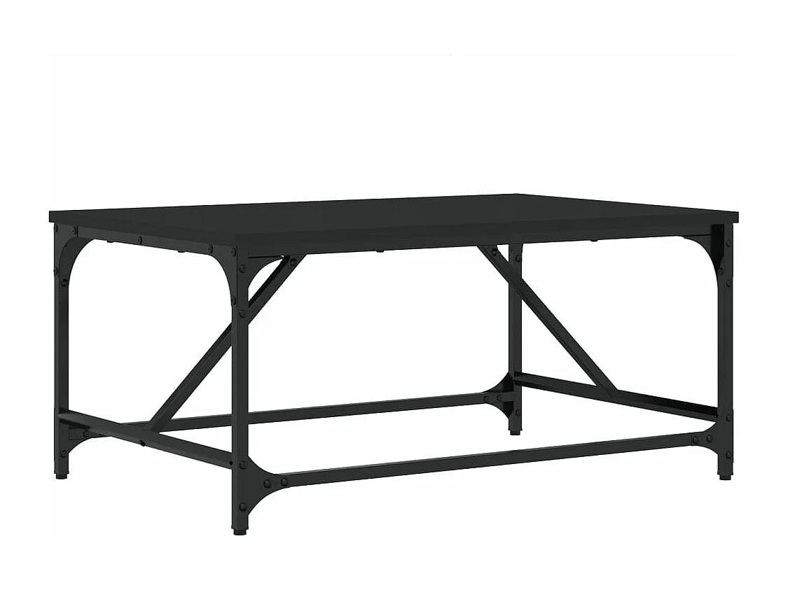 Mesa de centro madera contrachapada negro 75x50x35 cm