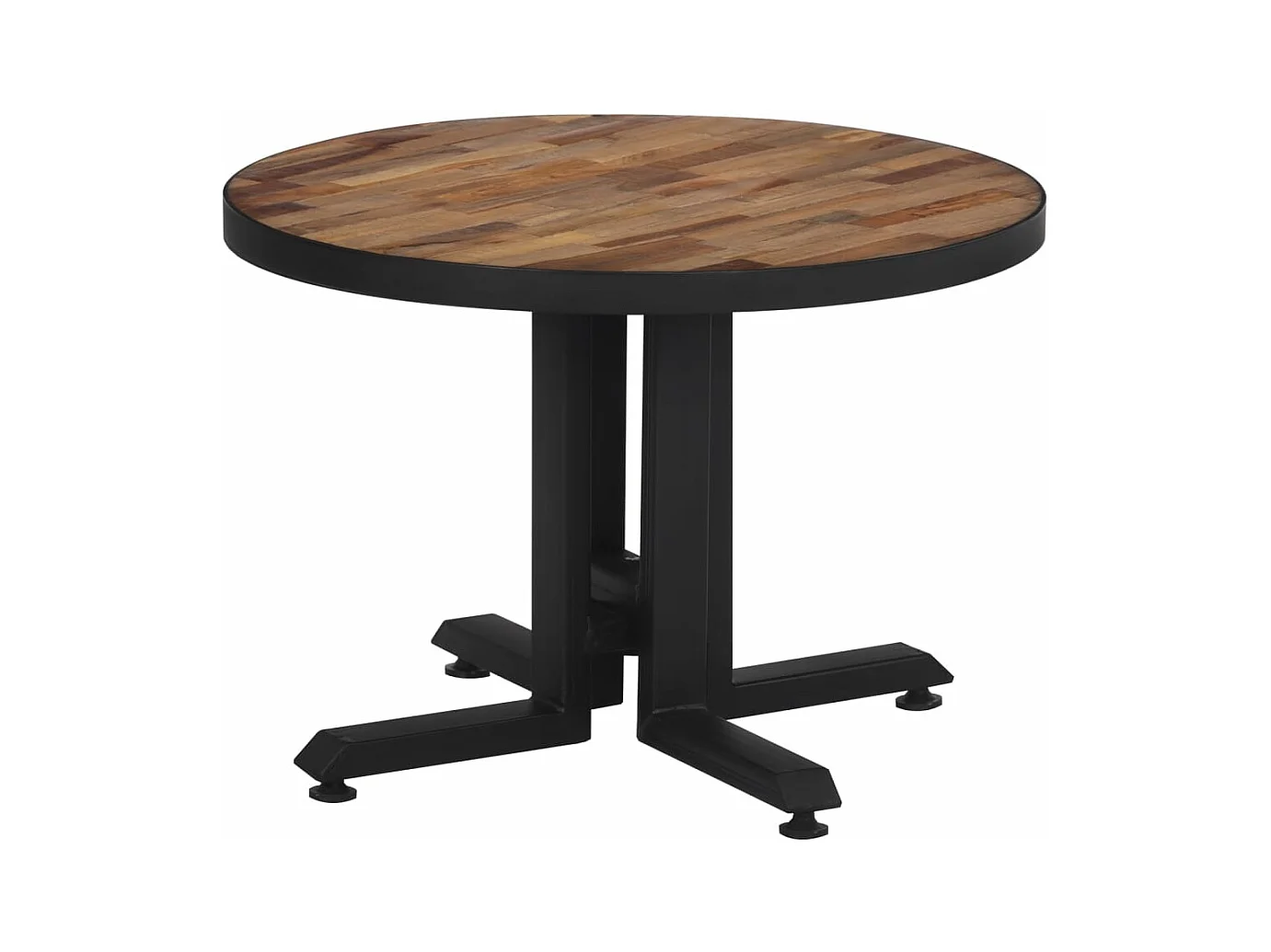 Table basse ronde Ø55x40 cm teck de récupération massif