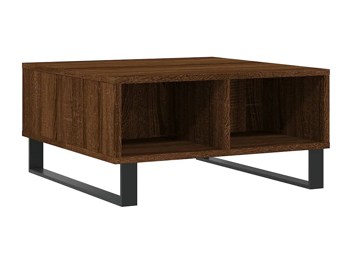 Mesa de centro madera de ingeniería roble marrón 60x60x30 cm