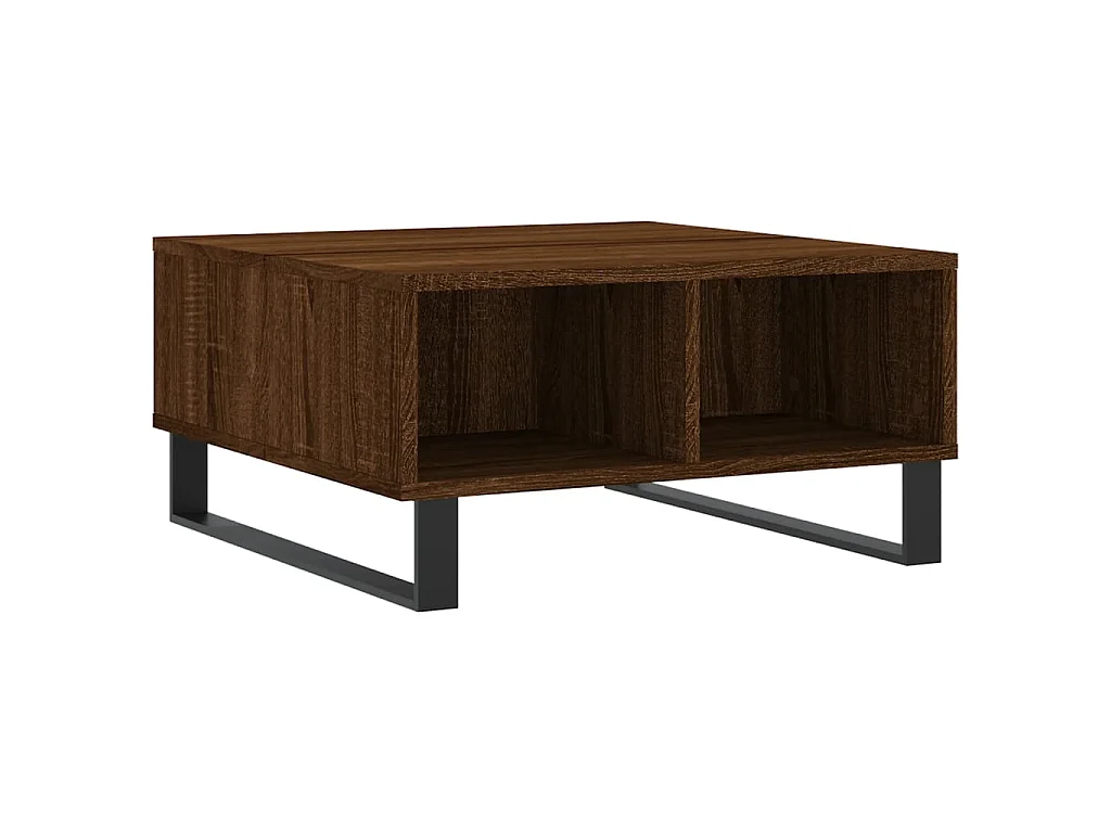 Table basse chêne marron 60x60x30 cm bois d'ingénierie