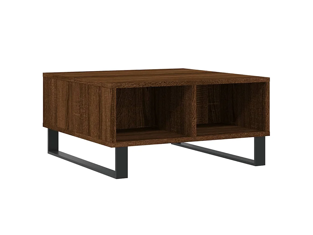 Table basse chêne marron 60x60x30 cm bois d'ingénierie