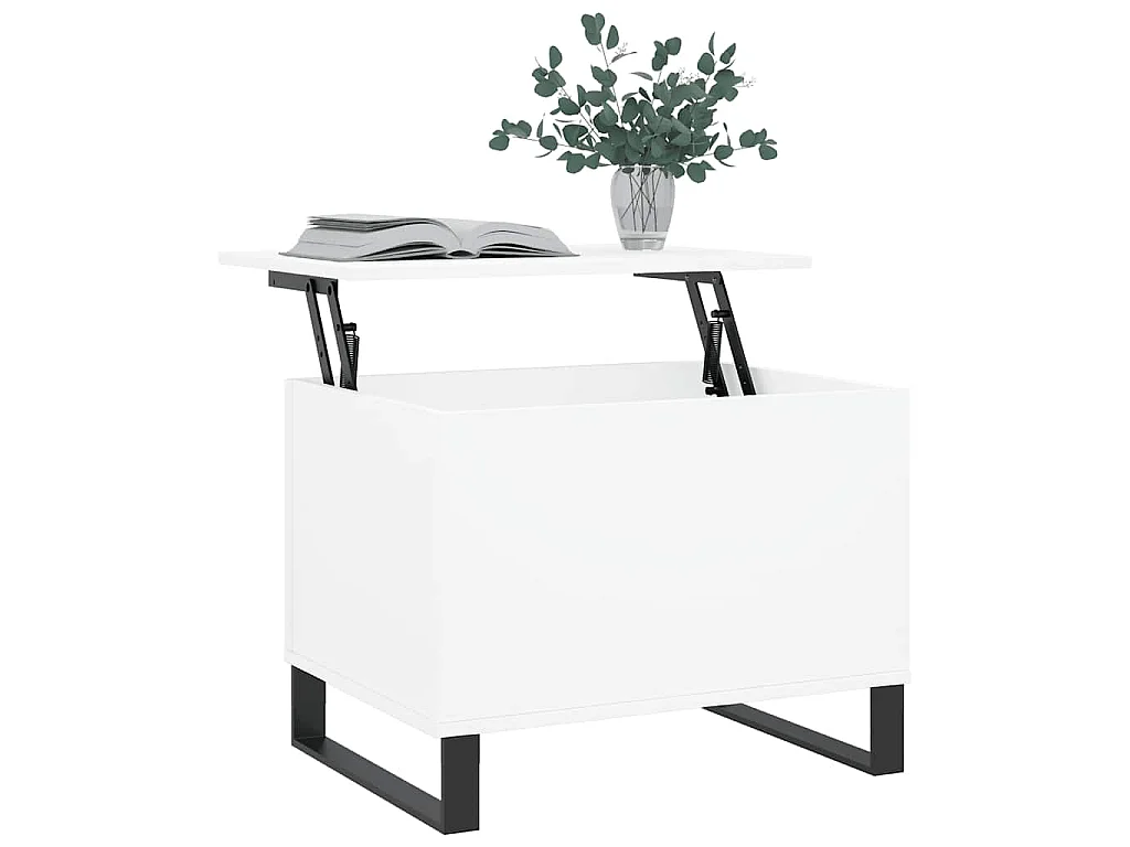 Table basse Blanc 60x44,5x45 cm Bois d'ingénierie