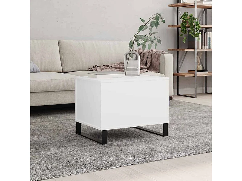 Table basse Blanc 60x44,5x45 cm Bois d'ingénierie