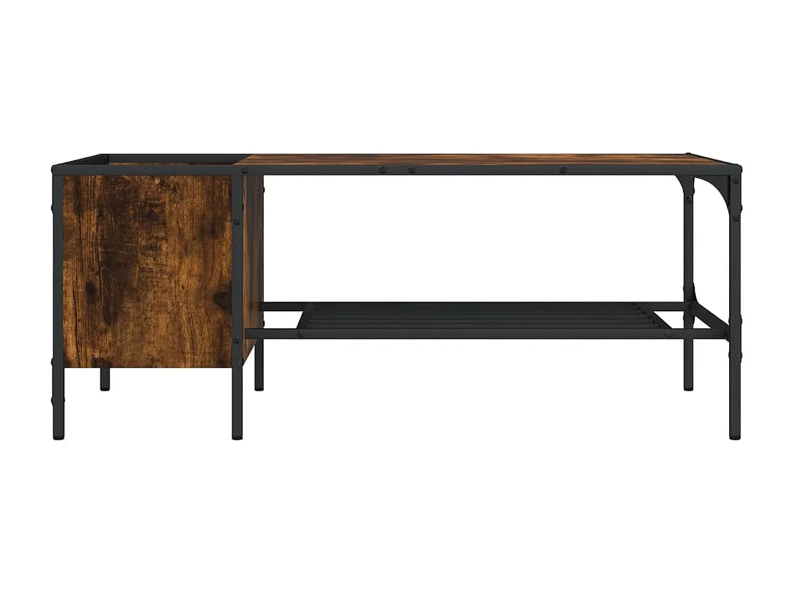 Table basse avec support chêne fumé 100x51x40cm bois ingénierie