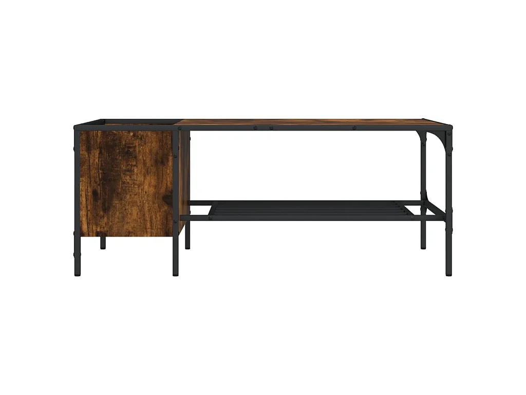 Table basse avec support chêne fumé 100x51x40cm bois ingénierie