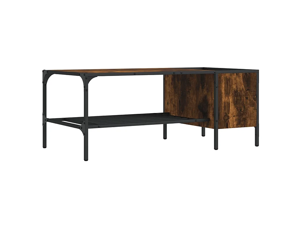 Table basse avec support chêne fumé 100x51x40cm bois ingénierie