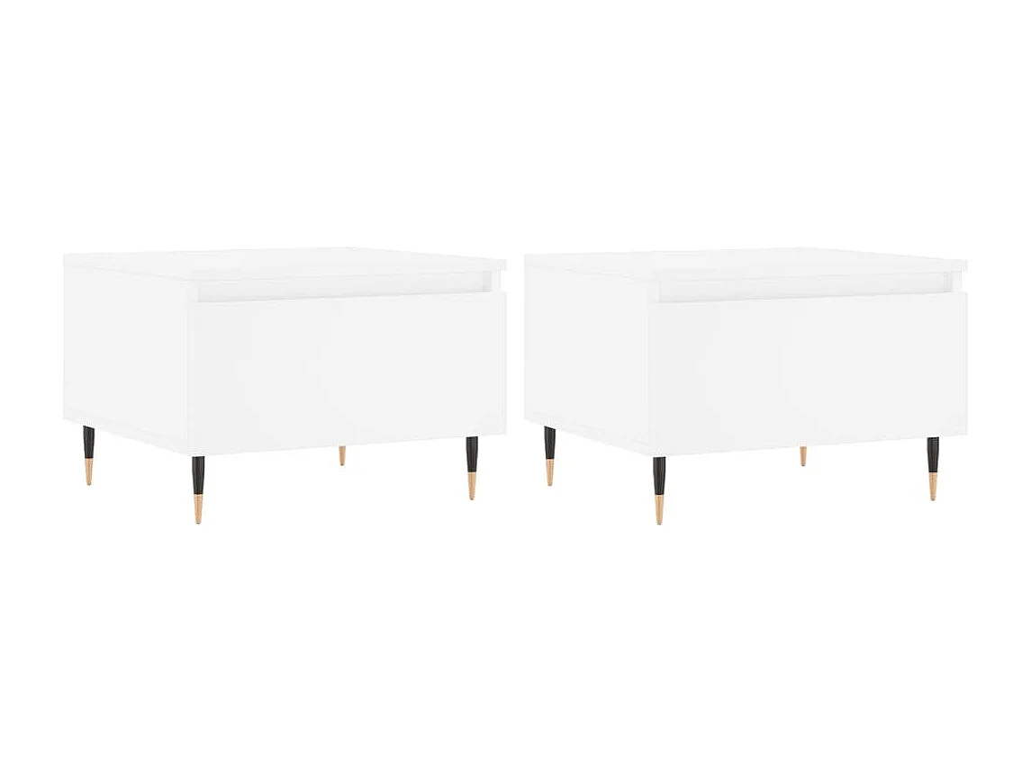 Tables basses 2 pcs blanc 50x46x35 cm bois d'ingénierie