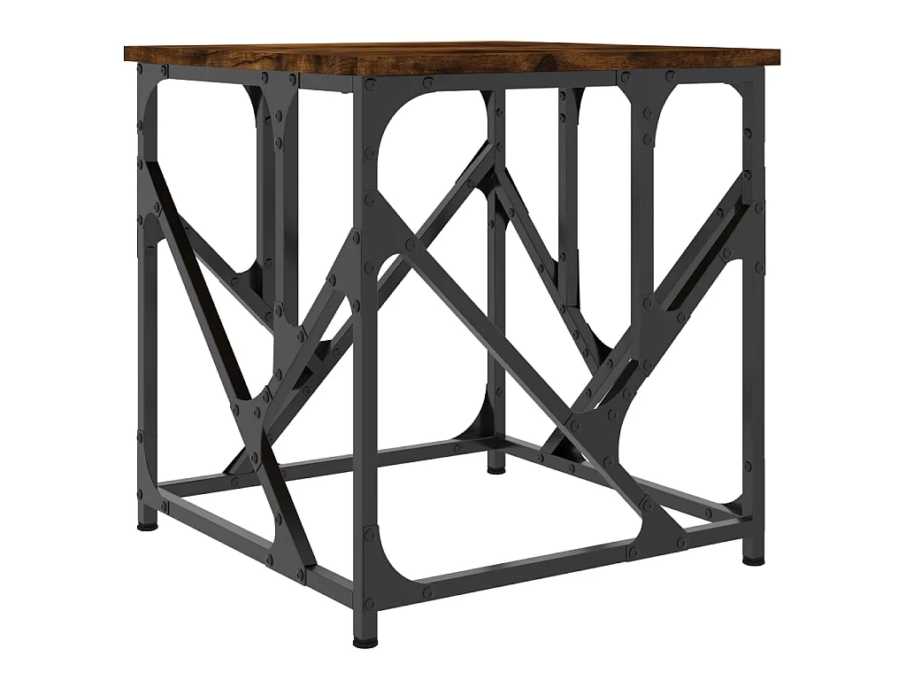 Table basse chêne fumé 45x45x47,5 cm bois d'ingénierie