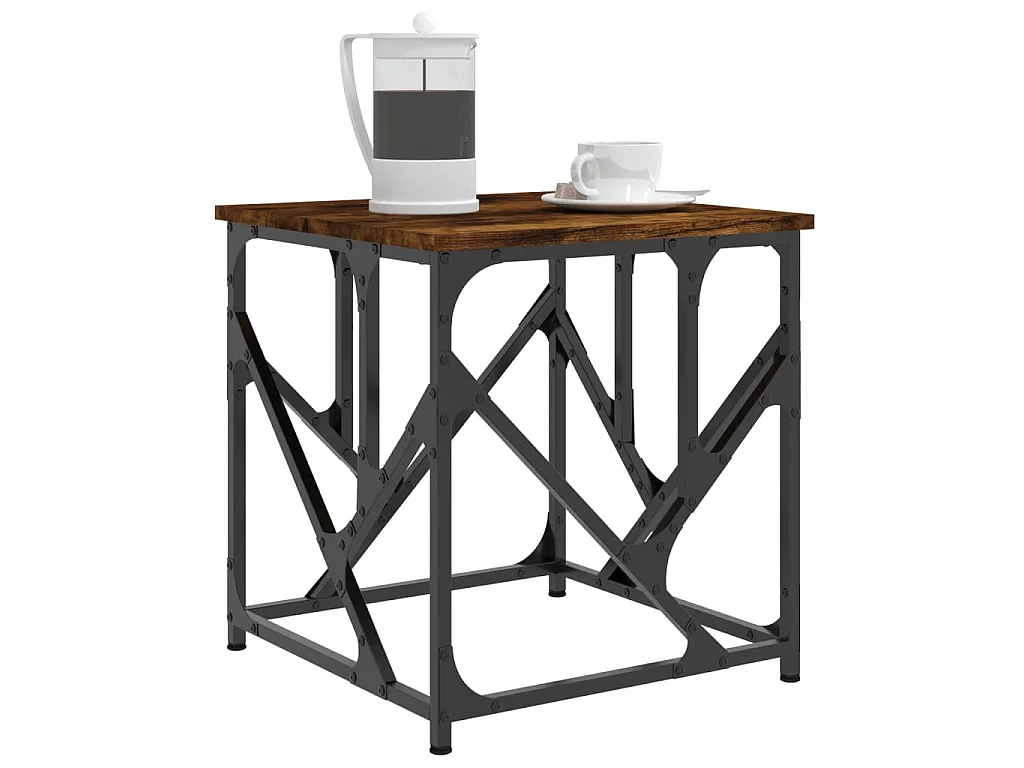 Salontafel 45x45x47,5 cm bewerkt hout gerookt eikenkleurig