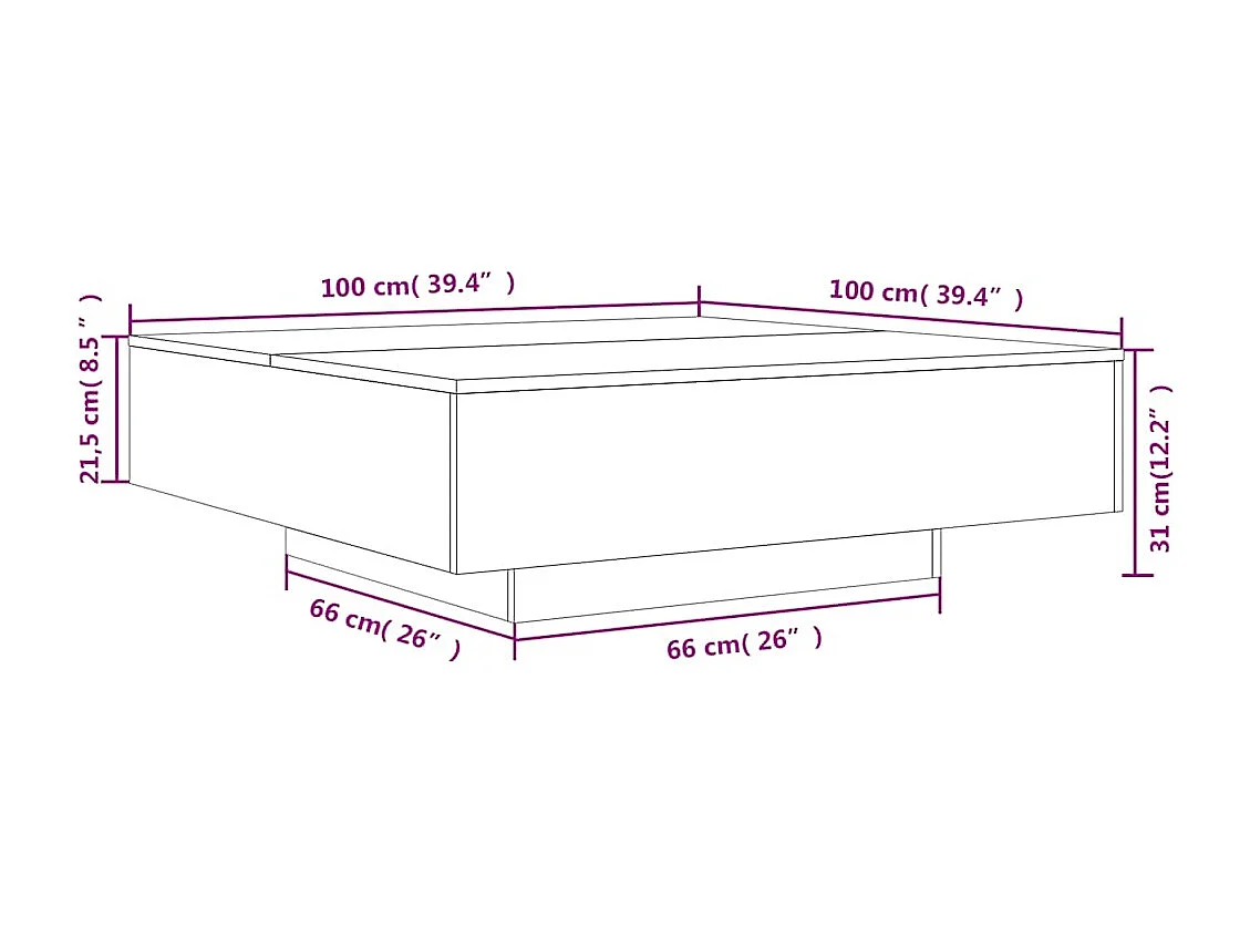 Couchtisch Betongrau 100x100x31 cm Holzwerkstoff