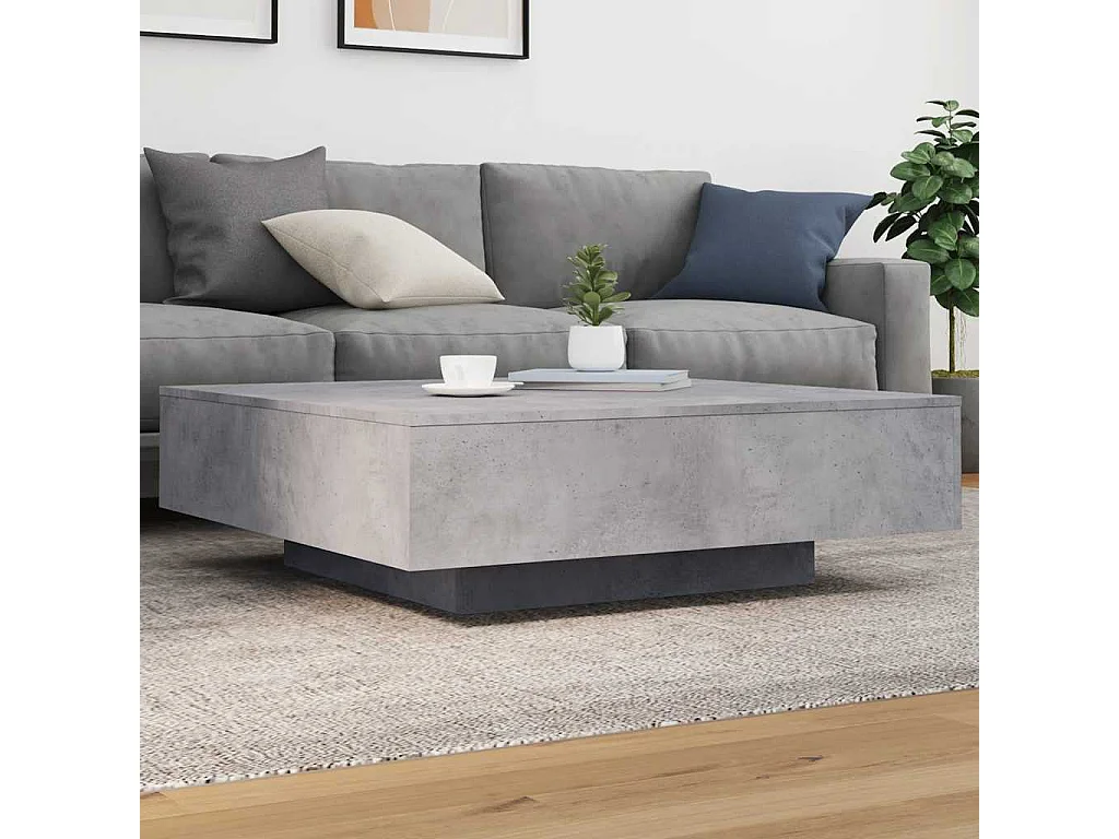Mesa de centro 100x100x31 cm derivados de madeira cinza-cimento