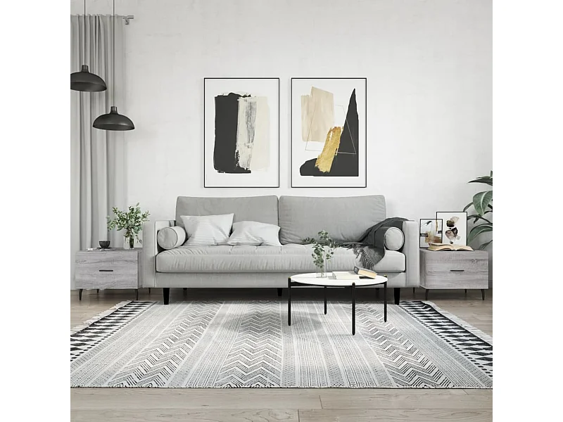 Tavolini Salotto 2pz Grigio Sonoma 50x50x40cm Legno Multistrato