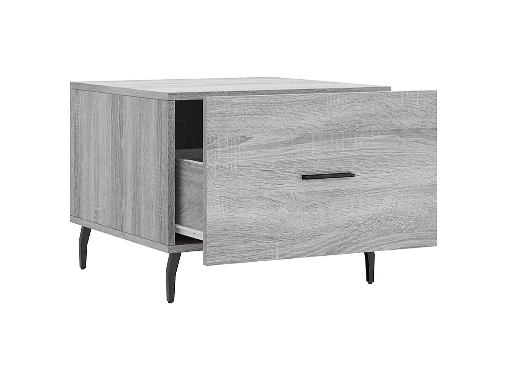 Salontafels 2 st 50x50x40 cm bewerkt hout grijs sonoma eiken