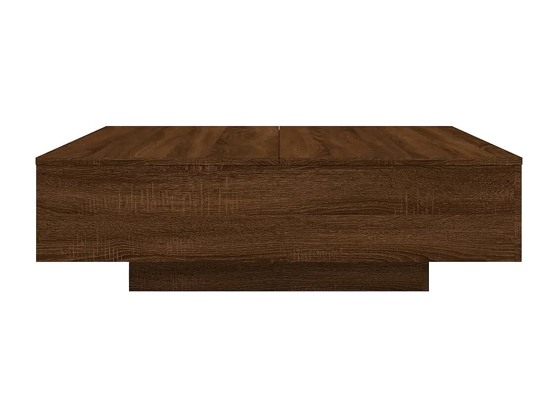 Mesa de centro com luzes LED 100x100x31 cm carvalho castanho