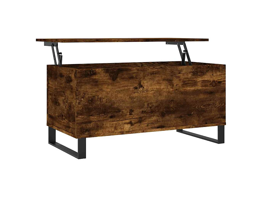 Salontafel 90x44,5x45 cm bewerkt hout gerookt eikenkleurig
