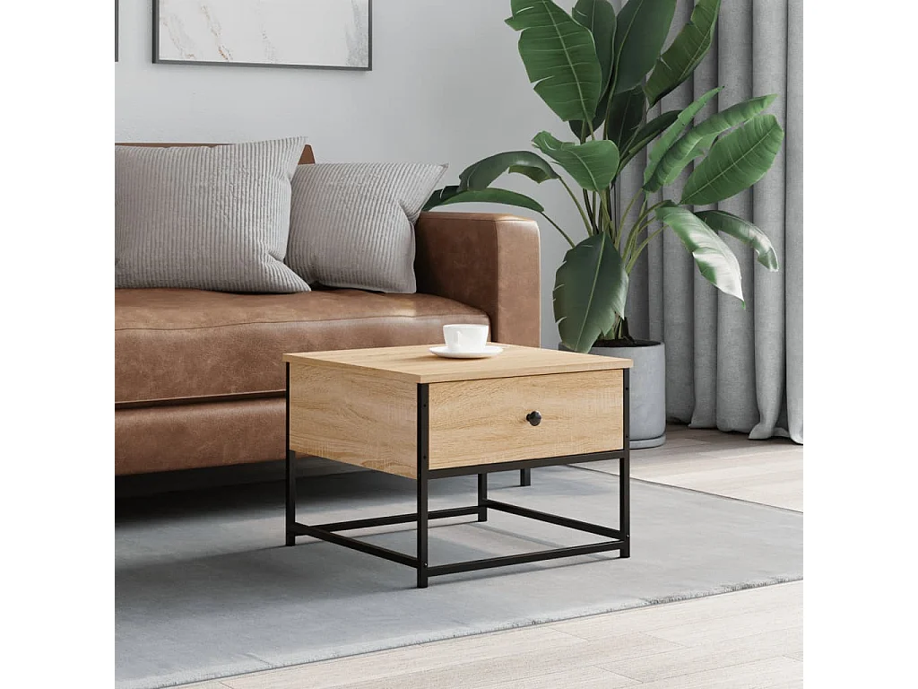 Mesa de centro 51x51x40 cm derivados de madeira carvalho sonoma