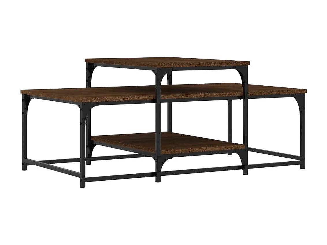 Table basse chêne marron 102x60x45 cm bois d'ingénierie