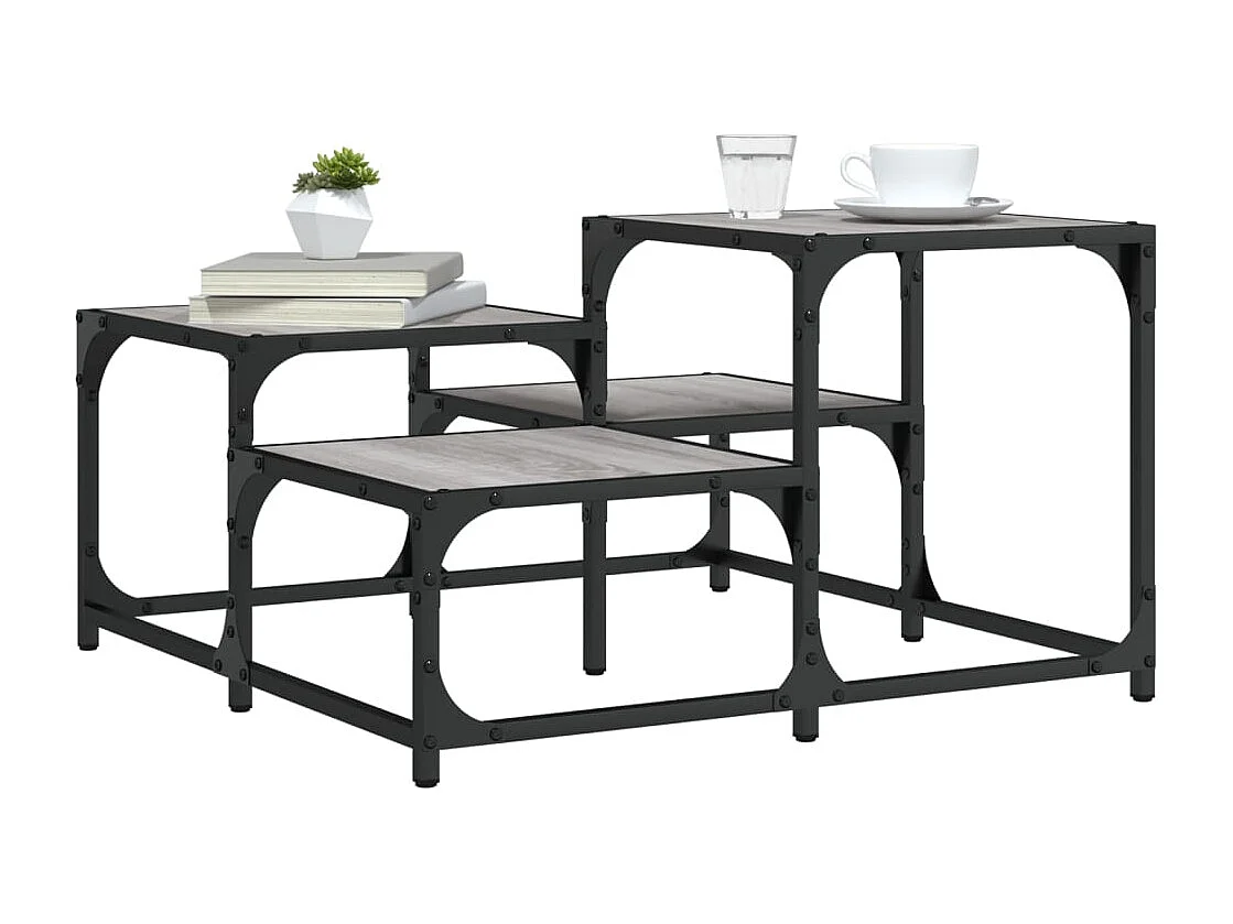 Mesa de centro 68x68x40 cm derivados de madeira cinzento sonoma