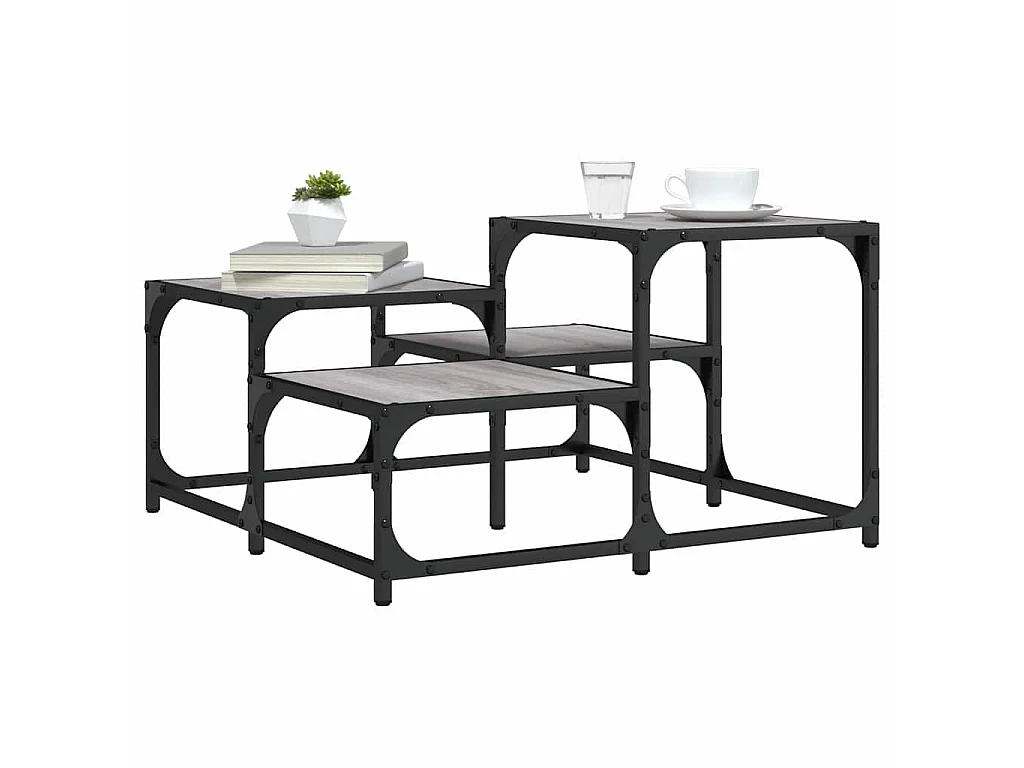 Mesa de centro madera de ingeniería gris Sonoma 68x68x40 cm